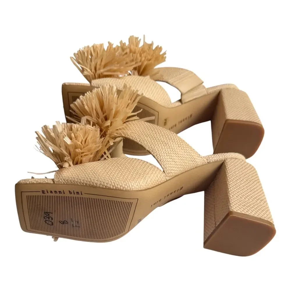 Gianni Bini Raffia Knot Block Heel Mule - Picture 6 of 8